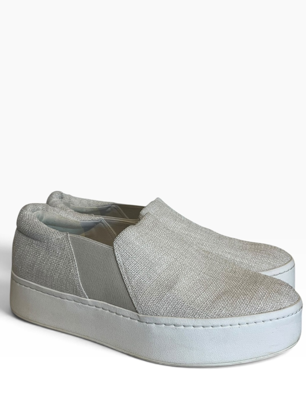 VINCE | Warren Platform Slip-on Linen Sneakers 7
